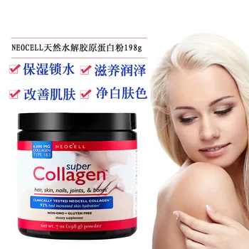 Neocell přírodní hydrolyzovaný kolagen prášek biotin pro vlasy festivalu třpytky Fitness svaly Bělení kůže, anti-aging