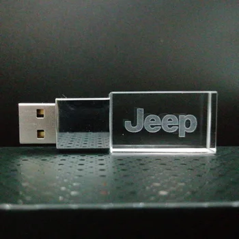 Nový Vůz JEEP Logo kristal + metalen USB flash disk, flash disk 4GB 8GB 16GB 32GB 64GB 128GB Externe Opslag memory stick u disk