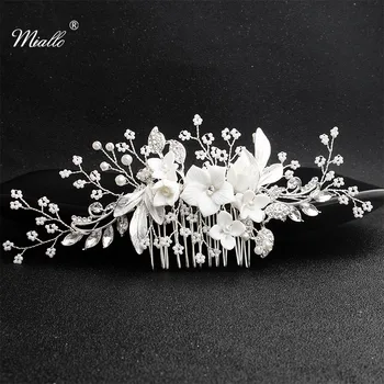 Miallo 2019 Nejnovější Bílé Keramické Květiny, Svatební Vlasy Hřebenem Svatební Ručně Vyráběné Přilby Ženy Vlasy, Šperky, Doplňky