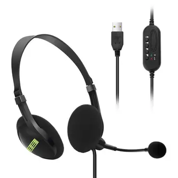Nový USB Headset Lehké, Pohodlné Sluchátka s Flexibilním Mikrofonem, Univerzální pro Počítače, Notebooky, Pc