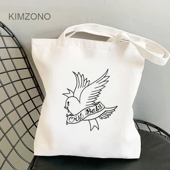 Lil Peep nákupní taška s potravinami canvas shopper nákupní taška boodschappentas skládací tkaniny tote vlastní
