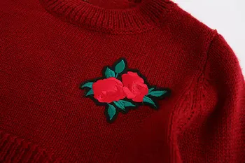 JIOROMY 2019 New IN Dívky Suit Rose Svetr + Džíny 2 Ks/sada Módní Díry Flitry Květinové Kalhoty Dlouhé Rukávy Dětské Oblečení k1
