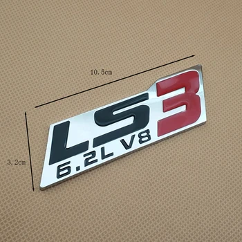 Kov Chrom LS3 6.2 L V8 LS3 6,8 L V8 LSX 7.4 L V8 LS1 5.7 L V8 LS6 5.7 L V8 5.7 L LT1 V8 Logo Odznak Motor Obtisk Nálepka Auto Znak