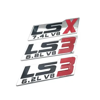 Kov Chrom LS3 6.2 L V8 LS3 6,8 L V8 LSX 7.4 L V8 LS1 5.7 L V8 LS6 5.7 L V8 5.7 L LT1 V8 Logo Odznak Motor Obtisk Nálepka Auto Znak