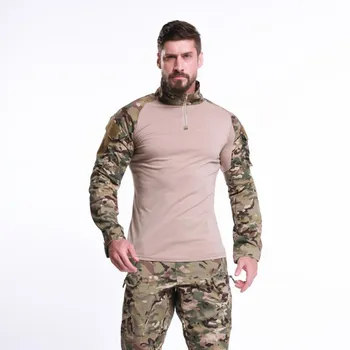 Móda A Volný Čas Pánské T-Shirt Maskovací Trička Armádní Taktické Vojáci Vojenské Bojové Dlouhý Rukáv Polos Ležérní Slim Full