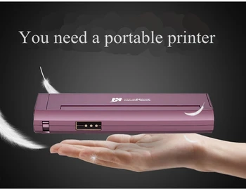 Papír A4 přenosná tiskárna Mini termální tiskárna USB připojení bez kazety Tetování Tisk