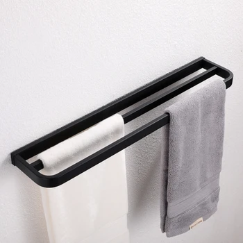 Nový produkt, koupelna 304 z nerezové oceli, černý ručník dvakrát tyč, koupelna dvojitý věšák na ručníky ručník rack koupelna hardware pero