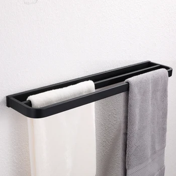 Nový produkt, koupelna 304 z nerezové oceli, černý ručník dvakrát tyč, koupelna dvojitý věšák na ručníky ručník rack koupelna hardware pero