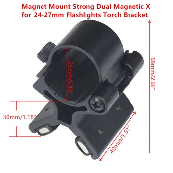 Magnet Mount Silné Dvojí Magnetickou X 24-27mm Baterky Pochodeň Držák Působnosti Zbraň Barelů Mount Taktické s Originální Krabici