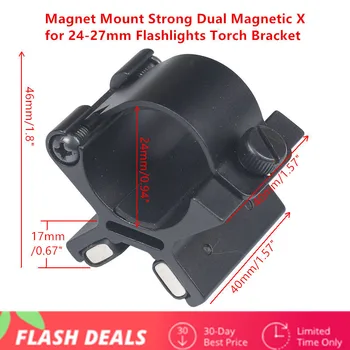 Magnet Mount Silné Dvojí Magnetickou X 24-27mm Baterky Pochodeň Držák Působnosti Zbraň Barelů Mount Taktické s Originální Krabici