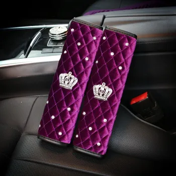 Purple Diamond Crystal Crown Series Auto Ineriérovými Příslušenství, Plyšové Srsti Auto Volantem, Kryty, Opěrky Hlavy Bezpečnostní Pás Kryt Řazení