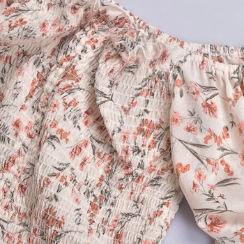 2021 Jaře Nové Ženy Květinové Tisk Šátky Košile Šaty Na Pláž Dámské Volné Krátké Mini Šaty Boho Girls Vysokým Pasem Streetwear