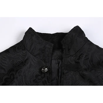 Pánské Slim Límec Kabáty Literární Výšivky Retro Jednotné Středověké Kabát Plná Barva Breasted Kabát Rekvizity Cosplay Kostým