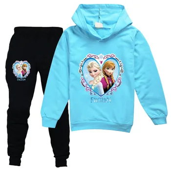 Disney Bavlněné Dětské Dívky Zmrazené Oblečení Karikatura Elsa Oblečení Sada 2ks Dětské Oblečení Set Jaro Podzim Batole Dětské Oblečení