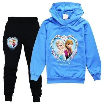 Disney Bavlněné Dětské Dívky Zmrazené Oblečení Karikatura Elsa Oblečení Sada 2ks Dětské Oblečení Set Jaro Podzim Batole Dětské Oblečení