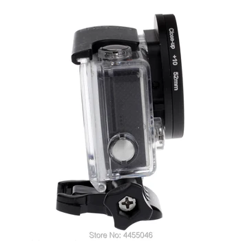 Pro Gopro 4/3+ Filtr 52mm Close-up +10 Makro Objektiv Adaptér Kroužek pro gopro Hero 4/3+/3 vodotěsné pouzdro Sklo Příslušenství