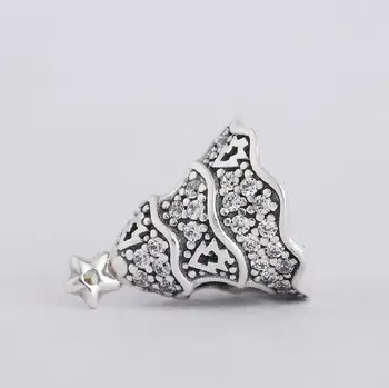 Zimní Nové Vydláždit CZ Blikající Vánoční Strom Korálky, 925 Sterling Silver Jemné Šperky Ženy se Hodí náramky Značky