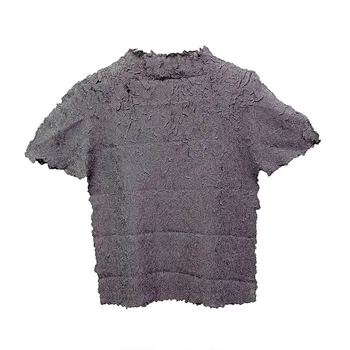 LANMREM vysoké qualty pelated topy pro ženy 2020 letní nové módní krátký rukáv poloviční Rolák slim elastické tričko famaleYJ762
