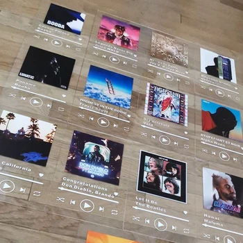 Personnalisé 3mm Plexiskla Deska, Akrylová Foto Customizatio Spotify Kód Acrylique Znak De Musique Album Plaku Dárek