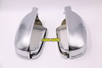 1 Pár Pro Audi A4 S4 A5 S5 B8 8.5 matný chrom Stříbrné zrcadlo případě zpětného zrcátka kryt shell