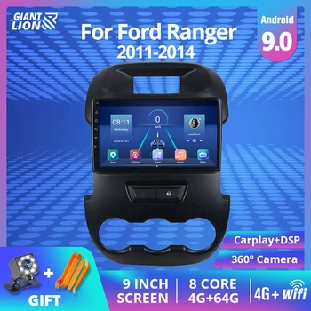 2din Android 9.0 autorádia Pro Ford Ranger Xlt 2011-2016 GPS Navigace Audioradio Auto Multimediální Systém 2din Auto DVD Přehrávač
