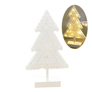 LED Noční Světlo Romantické Teplé Stolní Lampy Přenosné Světlo pro Domácí Kanceláře (vydlabané Vánoční Strom)