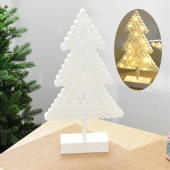 LED Noční Světlo Romantické Teplé Stolní Lampy Přenosné Světlo pro Domácí Kanceláře (vydlabané Vánoční Strom)