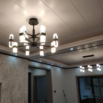 Severské Moderní Design Led Lustr Světlo Lampy pro Loft Obývací Pokoj Jídelna Podkroví Hala NOVÁ Černá Svícen 110V 220V