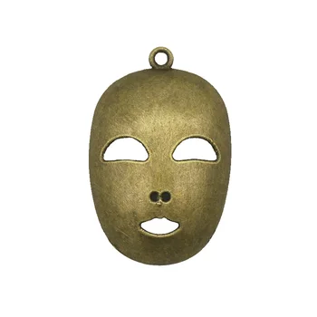 15-80ks Antique Tibetské Stříbro, Mosaz Drama Maska Přívěsky Šperky, Příslušenství, Velký Halloween Maska na Obličej Přívěsek