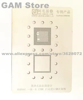 MSM8992 BGA Šablony Pro LG CPU RAM Reballing Piny BGA Přímé Vytápění Šablony 0,12 mm Tloušťka Anti Buben-up