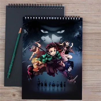 Demon Slayer Notebook Anime Kimetsu č. Yaiba Poznámka Kniha Kamado Tanjirou Papírové Agendy Plán Planner A4 Skicák Dárek pro děti