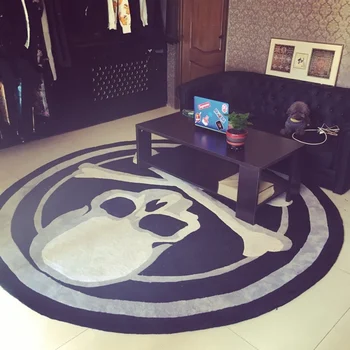 Akryl tlusté lebky koberec pro obývací pokoj a ložnice koberec šedé a černé měkké luxusní koberec dětský pokoj tapete na míru