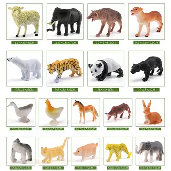 58PCS/Set Mini Džungle Zvířata, Hračky Nastavit Zvířecí Postavy,Svět, Zoo, Lesní Hračka pro Děti s Silný Rámeček