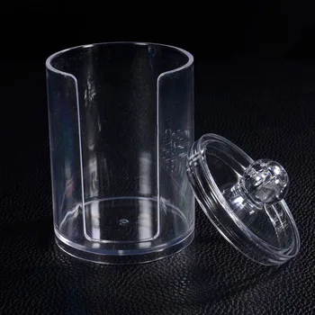 2 V 1 Stůl Organizátor Jar Transparentní Kosmetické Úložný Box Šperky Multifunkční Vatovým Tamponem Kolo Úsporu Místa Make-Up Nástroj