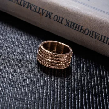 Modyle Rose Gold-Barva Nerezová Ocel Šperky Crystal Snubní Prsteny pro ženy
