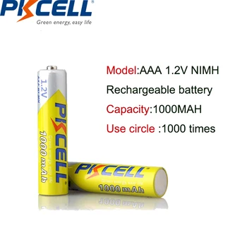 4ks/Lot PKCELL 1.2 V 1000mAh NiMh AAA Nabíjecí Baterie Ni-mh 3A Baterie AAA a 1ks baterie box Pro baterky, hračky