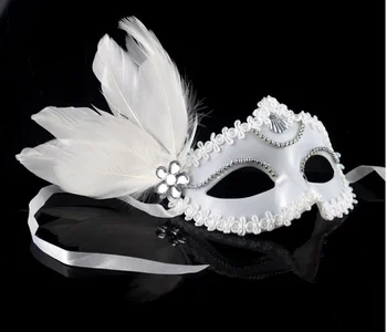 Halloween Černé Peří Maska v Benátském Maškarní Ples Princezna Half-face Párty Maska