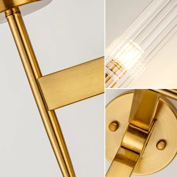 Moderní Nástěnné Svítidlo skleněné Stínidlo Zlaté Krytý Svícnu LED Jednoduché Nástěnné lampy ložnice Noční lampa (E27 LED Žárovka Zdarma)