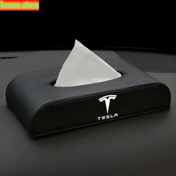 Nový hedvábný papír box pro Tesla Model 3 Model S model X červená černá auta, zbytek pole, auto tkáně box