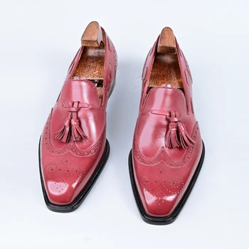 Pánské teletině módní ležérní boty luxusní značky ručně Lefu boty sociální office business svatební pánské boty