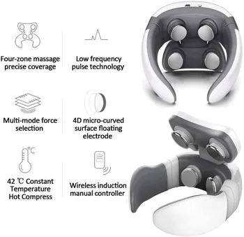 Smart 4D Magnetický Puls, Vyhřívaná Elektrický Rameno Krk Masér Únava Úlevu od Bolesti Krční Masáž S Dálkovým ovládáním