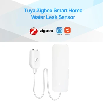 Tuya Zigbee Úniku Vody Senzor Bezdrátový Detektor Úniku Vody Detekce Upozornění Hladiny Vody Overflow Alarm Tuya App Dálkové Ovládání