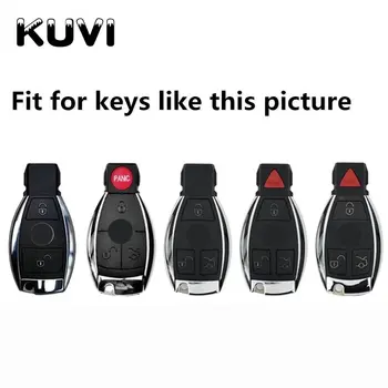 Kvalitní TPU+PC Klíče od Auta Případ Kryt Držák na Klíče Řetězce Prsten Pro Mercedes Benz W203 W210 W211 W124 W202 c W204 AMG Příslušenství