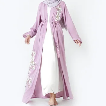 Islámské Oblečení Ženy Černá Abaya Marocké Kaftan Dubaj Otevřít Abaya Dlouho Muslimské Svetr Kimono Hidžáb Plus Velikost Župan Turečtina