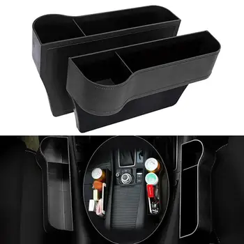 2ks Auto Seat Rozdíl Catcher Organizátor Úložný Box ABS Kapsa s Držák Boční Auto interiér úložný Box