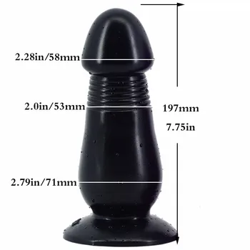 20*7 cm Super Obrovské Anální Dildo, Velký Zadek Pluf Velké Anální Hračky, Černé Tělo Fialové Anální Sex Hračky Pro Muže Ženy.