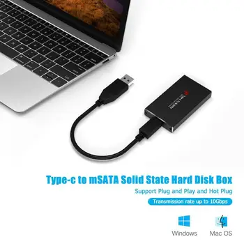 Přenosný Typ C mSATA Mobilního Zastřešení Případě USB 3.1 SSD Solid State Drive Adaptér Kryt Případě Mini Pevný Disk, Box pro PC