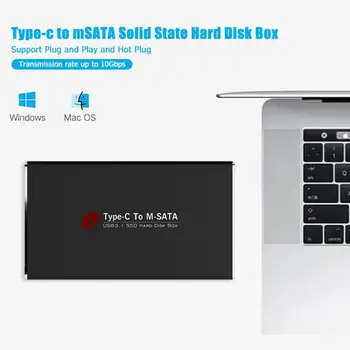 Přenosný Typ C mSATA Mobilního Zastřešení Případě USB 3.1 SSD Solid State Drive Adaptér Kryt Případě Mini Pevný Disk, Box pro PC