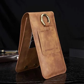 Univerzální PU Kůže pás Pás Klip, Háček Smyčka Telefon Bag Karty Peněženka Pouzdro 5.5 6.5 Inch pro IPhone pro Samsung Všechny