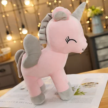30cm s Úsměvem Unicorn Plyšové Hračky StuffedPink Veselý Jednorožec Panenky Děti Uklidnit Polštář Vánoce/Dárek k Narozeninám, bytové Dekorace